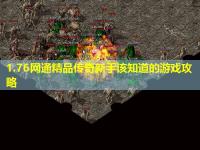 1.76网通精品传奇新手该知道的游戏攻略